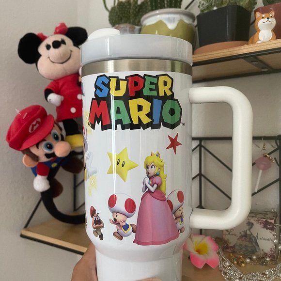 Nintendo Super Mario Bros Tumbler 40 oz tumbler with hand carry … - Picture 13 of 15